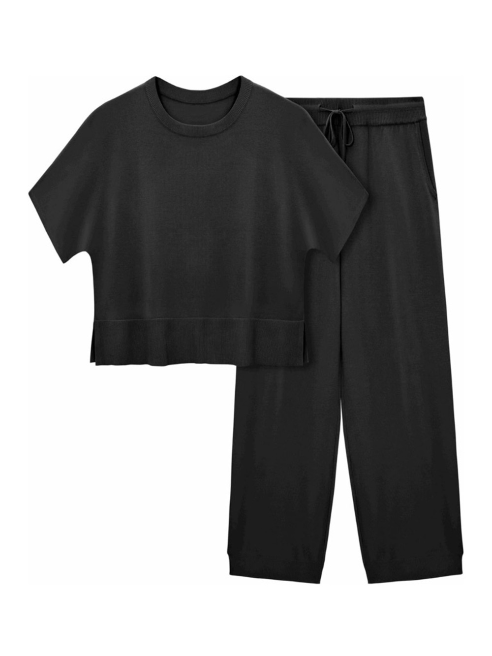 Women's Black Two-Piece Knit Lounge Set | Medium | NWT